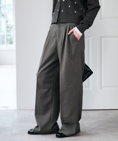 U by SPICK&SPAN(ユーバイスピックアンドスパン)の「ドライストレッチベルトスラックス(スラックス・レディース・ブラック/チャコールグレー/カーキ・36/38)」の6枚目の写真