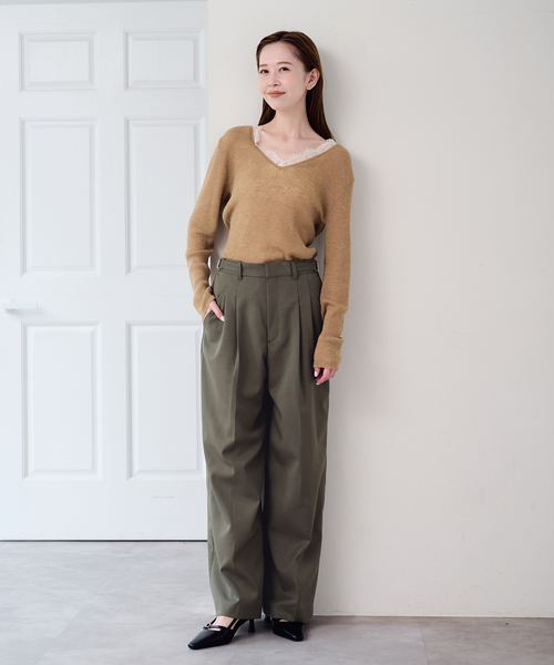U by SPICK&SPAN(ユーバイスピックアンドスパン)の「ドライストレッチベルトスラックス(スラックス・レディース・ブラック/チャコールグレー/カーキ・36/38)」の7枚目の写真