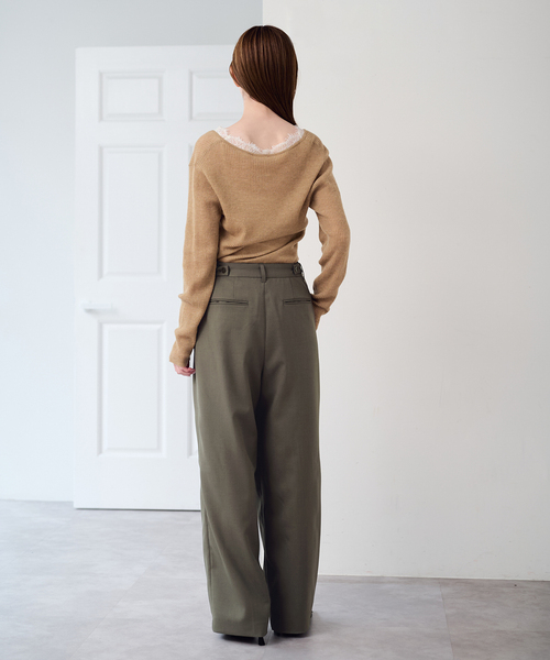 U by SPICK&SPAN(ユーバイスピックアンドスパン)の「ドライストレッチベルトスラックス(スラックス・レディース・ブラック/チャコールグレー/カーキ・36/38)」の10枚目の写真
