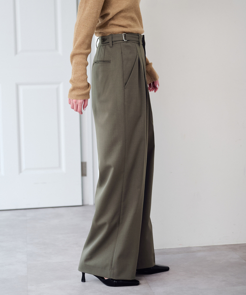 U by SPICK&SPAN(ユーバイスピックアンドスパン)の「ドライストレッチベルトスラックス(スラックス・レディース・ブラック/チャコールグレー/カーキ・36/38)」の11枚目の写真