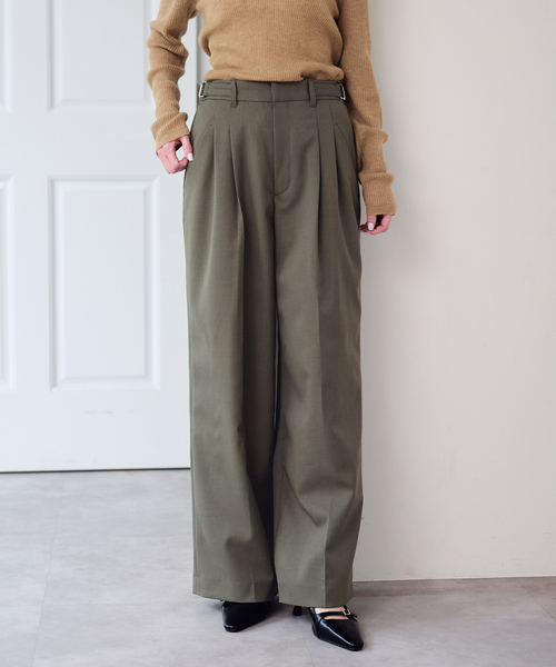 U by SPICK&SPAN(ユーバイスピックアンドスパン)の「ドライストレッチベルトスラックス(スラックス・レディース・ブラック/チャコールグレー/カーキ・36/38)」の14枚目の写真