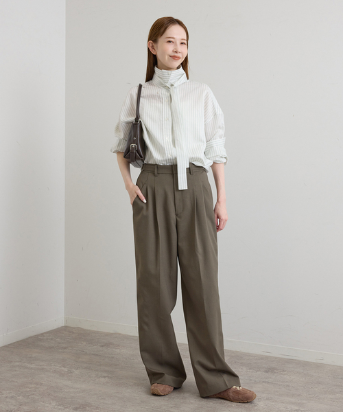 U by SPICK&SPAN(ユーバイスピックアンドスパン)の「ドライストレッチベルトスラックス(スラックス・レディース・ブラック/チャコールグレー/カーキ・36/38)」の18枚目の写真