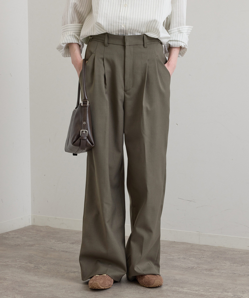U by SPICK&SPAN(ユーバイスピックアンドスパン)の「ドライストレッチベルトスラックス(スラックス・レディース・ブラック/チャコールグレー/カーキ・36/38)」の21枚目の写真