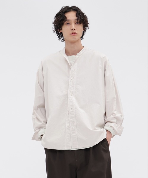 MHL.(エムエイチエル)の「SOFT HOPSACK(シャツ/ブラウス・メンズ・ブルー/オフホワイト/ネイビー・MEDIUM/LARGE/SMALL)」の1枚目の写真