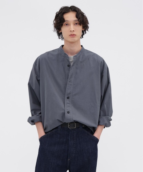 MHL.(エムエイチエル)の「SOFT HOPSACK(シャツ/ブラウス・メンズ・ブルー/オフホワイト/ネイビー・MEDIUM/LARGE/SMALL)」の3枚目の写真