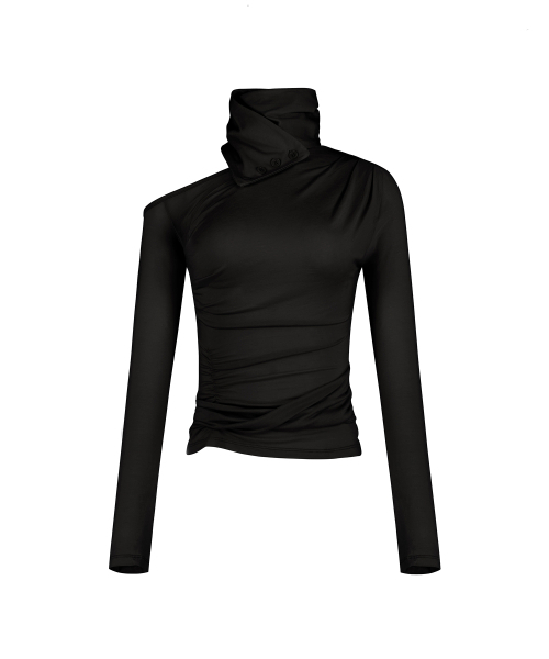 ROCKCAKE(ロックケーキ)の「Scarf Drape Top - Black(Tシャツ/カットソー・レディース・その他・SMALL)」の5枚目の写真