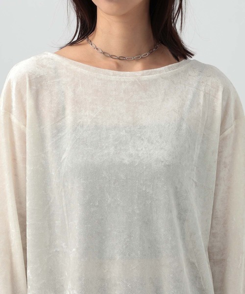 BAYFLOW（ベイフロー）の「レースコンビシアーベロアロングスリーブ（Tシャツ/カットソー・レディース・ラベンダー/ブラウン/オフホワイト・FREE）」の22枚目の写真