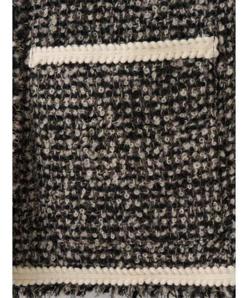 EIMY ISTOIRE(エイミーイストワール)の「ELENA TWEED JAKCET(ノーカラージャケット・レディース・レッド/ネイビー/マルチ・38/36)」の10枚目の写真