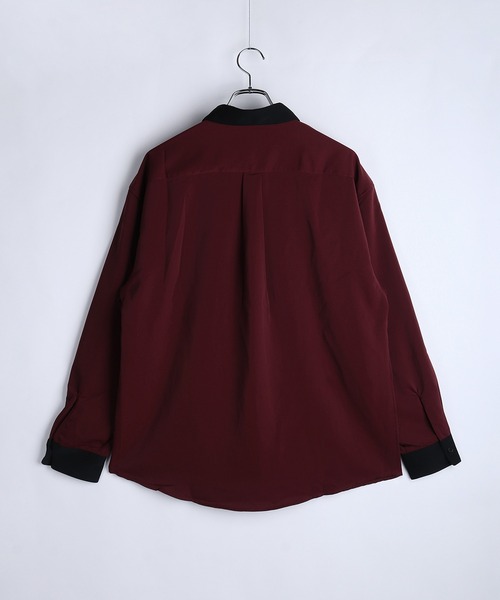 WESTSEA(ウエストシー)の「配色クレリックシャツ バイカラー レギュラーカラー 長袖 とろみシャツ(シャツ/ブラウス・メンズ・ワイン/ホワイト/ブルー・M)」の11枚目の写真