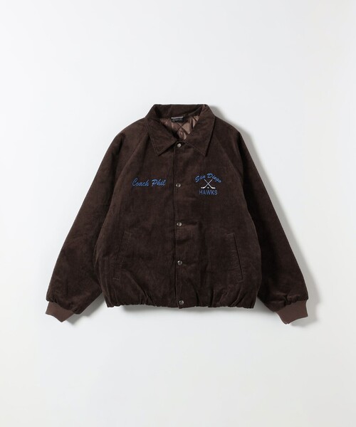 PARROTT CANVAS(パロットキャンバス)の「PARROTT CANVAS: コーデュロイ スタジアム ジャケット(スタジャン・レディース・ブラウン/オフホワイト・ONE SIZE)」の2枚目の写真