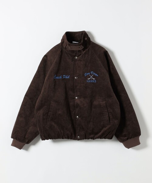 PARROTT CANVAS(パロットキャンバス)の「PARROTT CANVAS: コーデュロイ スタジアム ジャケット(スタジャン・レディース・ブラウン/オフホワイト・ONE SIZE)」の3枚目の写真
