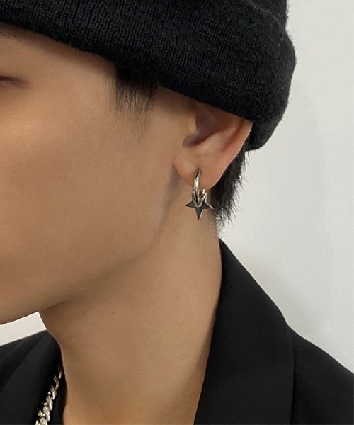 VIBGYOR(ヴィブジョー)の「スターモチーフ フープピアス/両耳用/メンズ(DAY)(ピアス(両耳用)・メンズ・シルバー・FREE)」の6枚目の写真