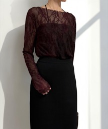 フロッキー花柄シアートップス