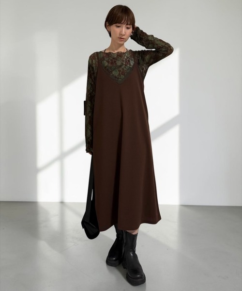 THE SOIS(ソア)の「フロッキー花柄シアートップス(Tシャツ/カットソー・レディース・グリーン/ボルドー・FREE)」の22枚目の写真
