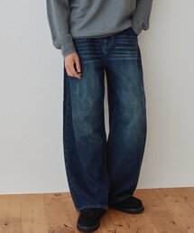 【Enlude】サイドボタンタックデニムワイドパンツ《ユニセックス》