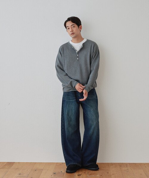 DISCOAT（ディスコート）の「【Enlude】サイドボタンタックデニムワイドパンツ《ユニセックス》（その他パンツ・レディース・サックスブルー/ダークブルー/インディゴブルー・LARGE/MEDIUM）」の6枚目の写真
