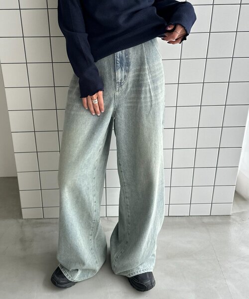 DISCOAT（ディスコート）の「【Enlude】サイドボタンタックデニムワイドパンツ《ユニセックス》（その他パンツ・レディース・サックスブルー/ダークブルー/インディゴブルー・LARGE/MEDIUM）」の21枚目の写真
