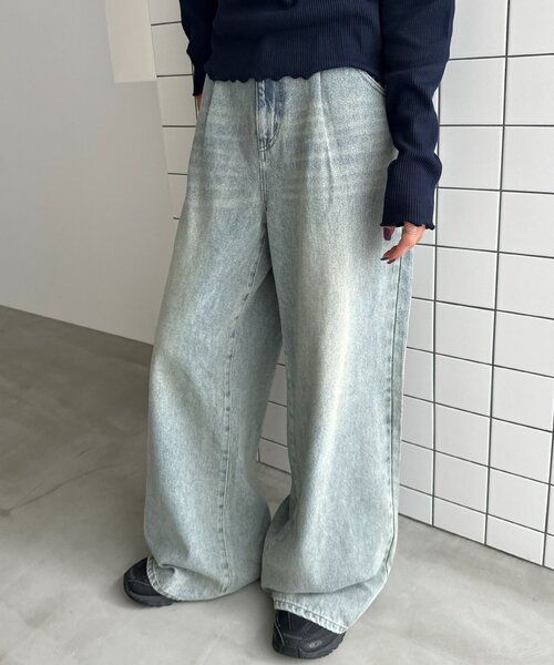 DISCOAT（ディスコート）の「【Enlude】サイドボタンタックデニムワイドパンツ《ユニセックス》（その他パンツ・レディース・サックスブルー/ダークブルー/インディゴブルー・LARGE/MEDIUM）」の22枚目の写真