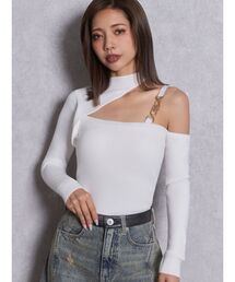 ワンショルSymmetry GYDA chainショートニットトップス