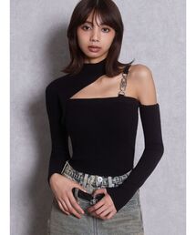 ワンショルSymmetry GYDA chainショートニットトップス