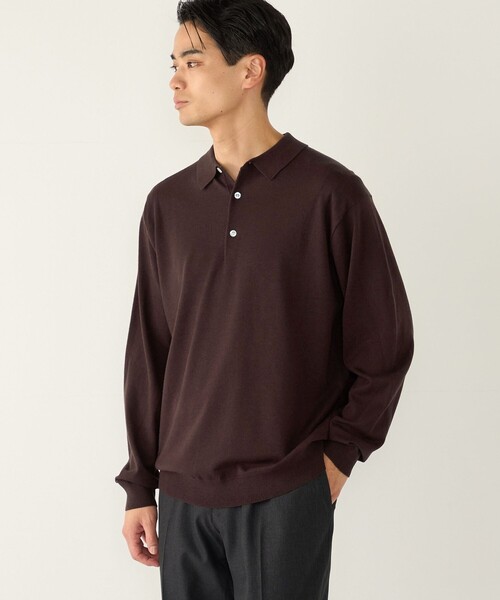 SHIPS Colors(シップス カラーズ)の「【一部WEB限定】Solist(R)Heat 14ゲージ ニット ポロシャツ◆(ニット/セーター・メンズ・チャコールグレー/カーキ/ネイビー/ブラウン・X-LARGE/LARGE/MEDIUM)」の2枚目の写真