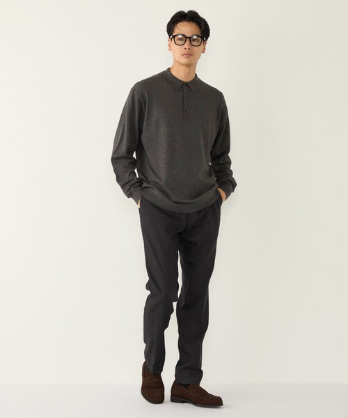 SHIPS Colors(シップス カラーズ)の「【一部WEB限定】Solist(R)Heat 14ゲージ ニット ポロシャツ◆(ニット/セーター・メンズ・チャコールグレー/カーキ/ネイビー/ブラウン・X-LARGE/LARGE/MEDIUM)」の20枚目の写真