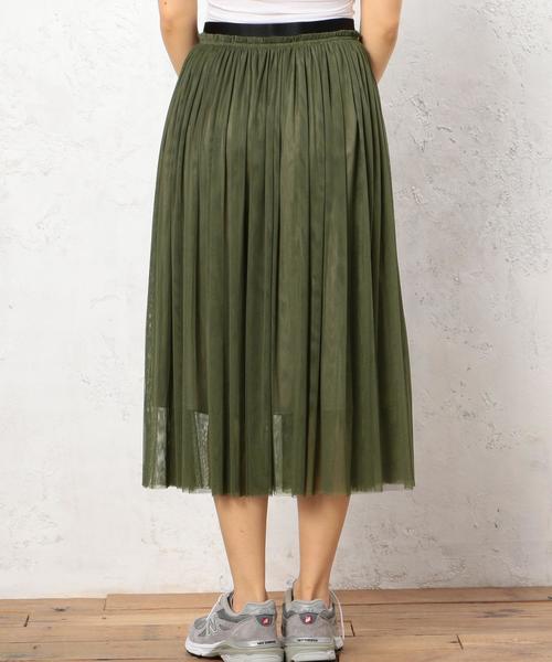 green label relaxing(グリーンレーベルリラクシング)の「KF Pチュール GA MIDI スカート◆(スカート・レディース・オフホワイト/オリーブ/ネイビー・FREE)」の4枚目の写真