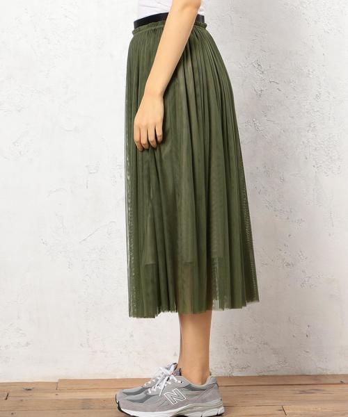 green label relaxing(グリーンレーベルリラクシング)の「KF Pチュール GA MIDI スカート◆(スカート・レディース・オフホワイト/オリーブ/ネイビー・FREE)」の6枚目の写真