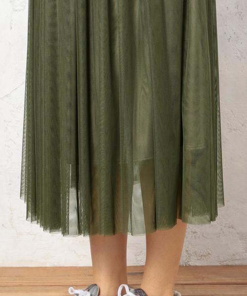 green label relaxing(グリーンレーベルリラクシング)の「KF Pチュール GA MIDI スカート◆(スカート・レディース・オフホワイト/オリーブ/ネイビー・FREE)」の9枚目の写真