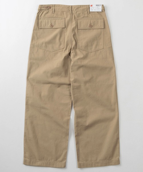 HANES(ヘインズ)の「【78】【Hanes/ヘインズ】ワイド ベイカー チノパンツ/ワークパンツ/アジャスター付き/綿100%/右綾ツイル/ワーク/ミリタリー/ユニセックス/レディース/メンズ(チノパンツ・メンズ・カーキ/ブラック/チャコールグレー/ベージュ・S/M/L/XL)」の6枚目の写真