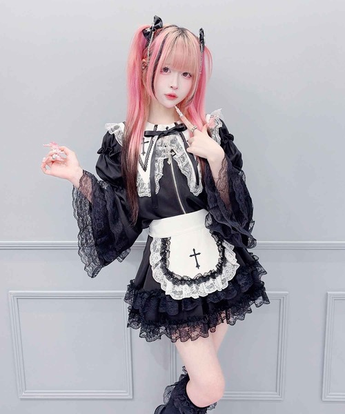 MA*RS(アメーバーマーズ)の「クロス刺繍姫袖ブラウス(シャツ/ブラウス・レディース・ホワイト/ブラック・FREE)」の5枚目の写真