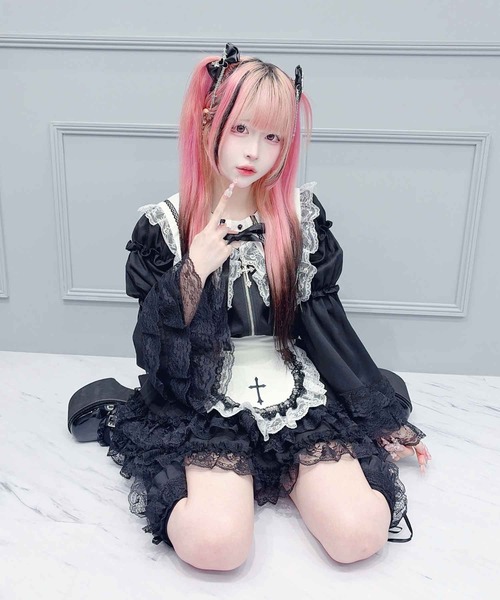 MA*RS(アメーバーマーズ)の「クロス刺繍姫袖ブラウス(シャツ/ブラウス・レディース・ホワイト/ブラック・FREE)」の7枚目の写真