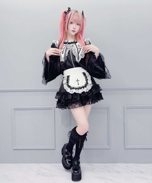 MA*RS(アメーバーマーズ)の「クロス刺繍姫袖ブラウス(シャツ/ブラウス・レディース・ホワイト/ブラック・FREE)」の8枚目の写真