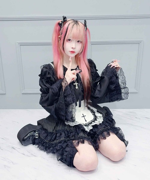 MA*RS(アメーバーマーズ)の「クロス刺繍姫袖ブラウス(シャツ/ブラウス・レディース・ホワイト/ブラック・FREE)」の11枚目の写真