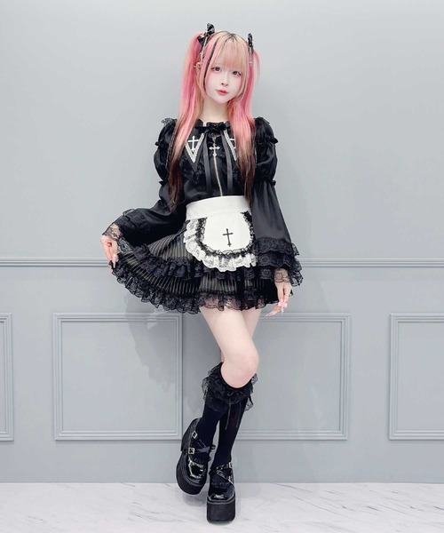 MA*RS(アメーバーマーズ)の「クロス刺繍姫袖ブラウス(シャツ/ブラウス・レディース・ホワイト/ブラック・FREE)」の12枚目の写真