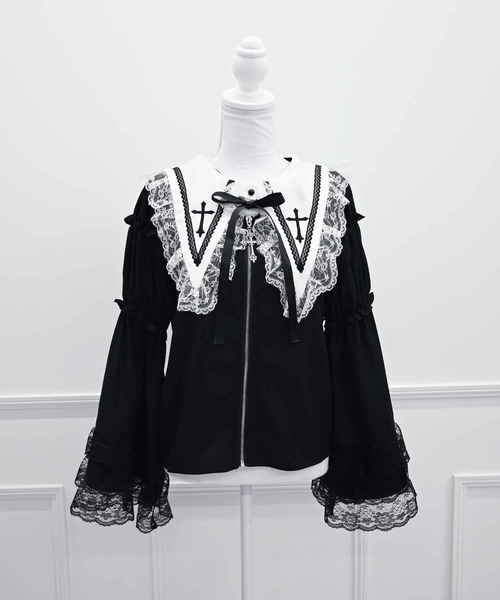 MA*RS(アメーバーマーズ)の「クロス刺繍姫袖ブラウス(シャツ/ブラウス・レディース・ホワイト/ブラック・FREE)」の13枚目の写真