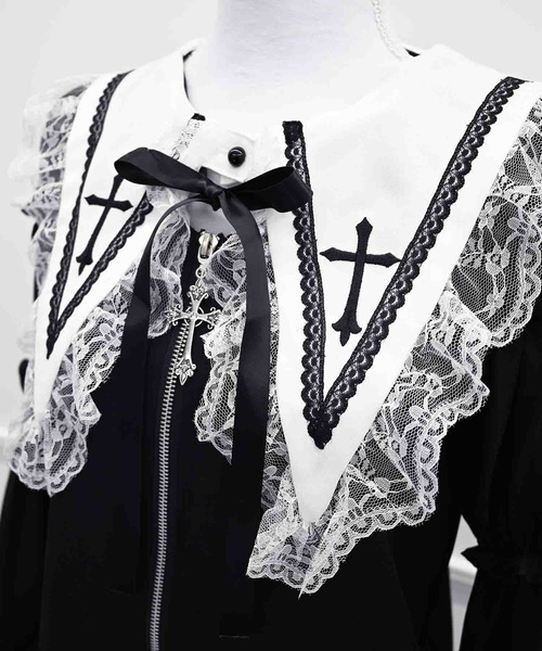 MA*RS(アメーバーマーズ)の「クロス刺繍姫袖ブラウス(シャツ/ブラウス・レディース・ホワイト/ブラック・FREE)」の14枚目の写真