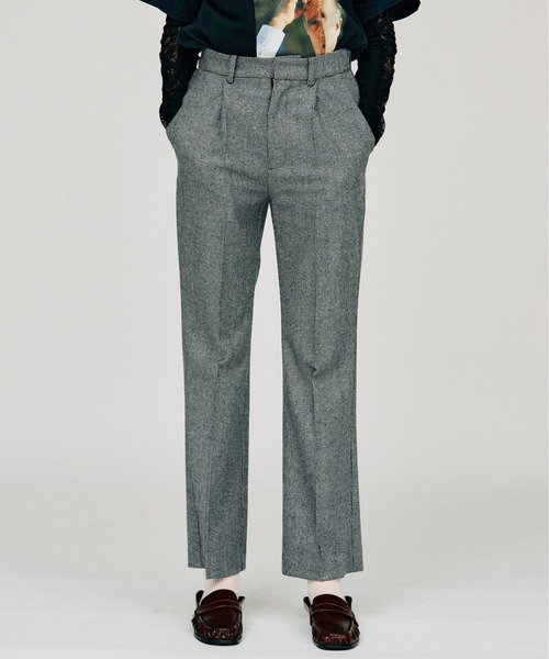 PRANK PROJECT(プランクプロジェクト)の「【2026Winter Pre-Order】ウーステッドセミフレアパンツ / Worsted Semi-Flare Pants(スラックス・レディース・ブラック/カーキ/マルチ・38/36)」の3枚目の写真