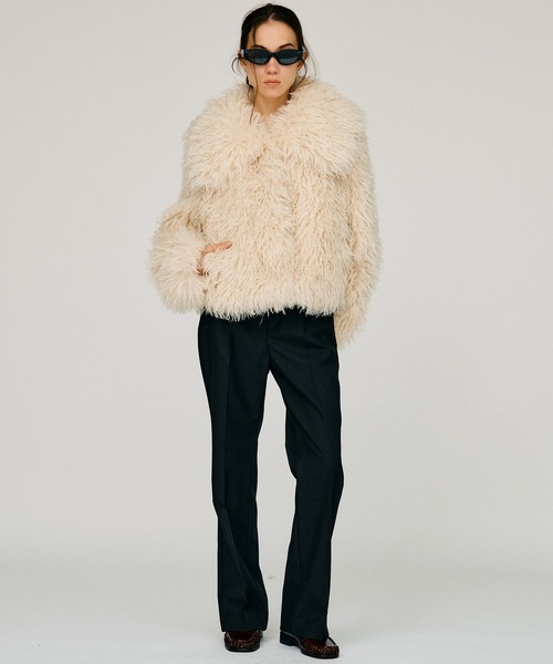 PRANK PROJECT(プランクプロジェクト)の「【2026Winter Pre-Order】ウーステッドセミフレアパンツ / Worsted Semi-Flare Pants(スラックス・レディース・ブラック/カーキ/マルチ・38/36)」の1枚目の写真