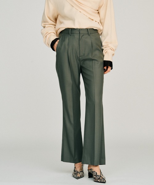 PRANK PROJECT(プランクプロジェクト)の「【2026Winter Pre-Order】ウーステッドセミフレアパンツ / Worsted Semi-Flare Pants(スラックス・レディース・ブラック/カーキ/マルチ・38/36)」の8枚目の写真