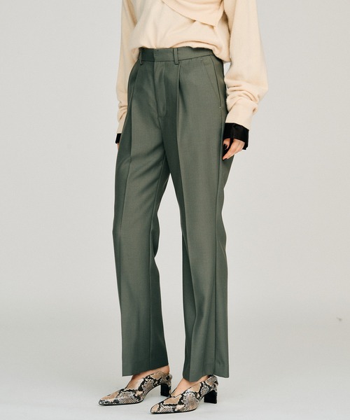PRANK PROJECT(プランクプロジェクト)の「【2026Winter Pre-Order】ウーステッドセミフレアパンツ / Worsted Semi-Flare Pants(スラックス・レディース・ブラック/カーキ/マルチ・38/36)」の9枚目の写真