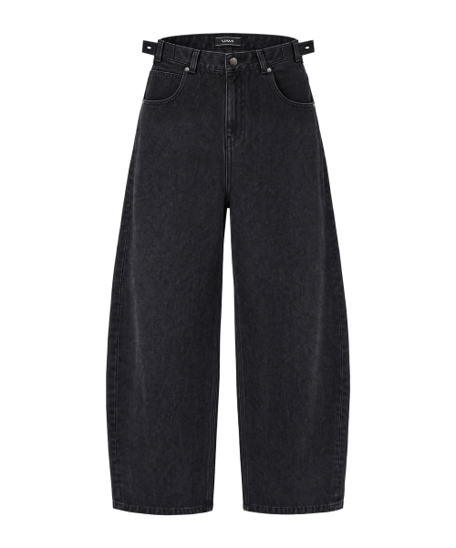 IDWS(アイドンワナセル)の「Crux Curved Denim Pants Black(デニムパンツ・レディース・その他・1/2/0)」の1枚目の写真