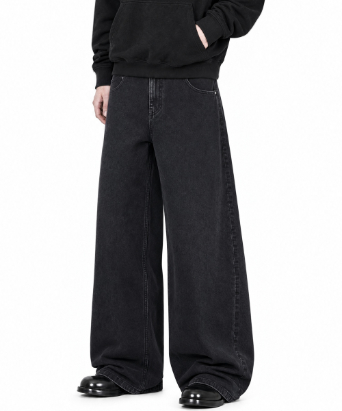 IDWS(アイドンワナセル)の「Crux Curved Denim Pants Black(デニムパンツ・レディース・その他・1/2/0)」の9枚目の写真
