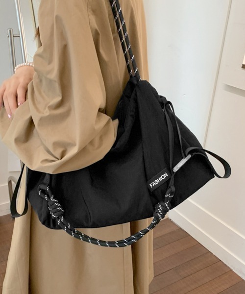 Miniministore(ミニミニストア)の「折りたたみトート ナイロンバッグ 軽量(トートバッグ・レディース・オフホワイト/ベージュ/ブラック・FREE)」の2枚目の写真