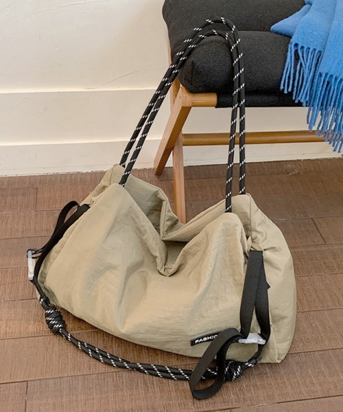 Miniministore(ミニミニストア)の「折りたたみトート ナイロンバッグ 軽量(トートバッグ・レディース・オフホワイト/ベージュ/ブラック・FREE)」の7枚目の写真