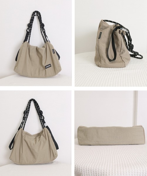 Miniministore(ミニミニストア)の「折りたたみトート ナイロンバッグ 軽量(トートバッグ・レディース・オフホワイト/ベージュ/ブラック・FREE)」の10枚目の写真