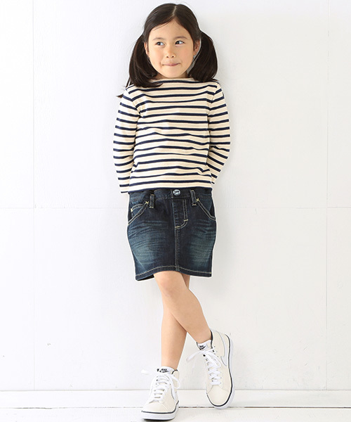 B:MING by BEAMS（ビーミングバイビームス）の「SAINT JAMES / ボーダーウエッソンT ＜KIDS＞（Tシャツ/カットソー・キッズ・オフホワイト/ナチュラル/ネイビー・2/4/8/6）」の10枚目の写真