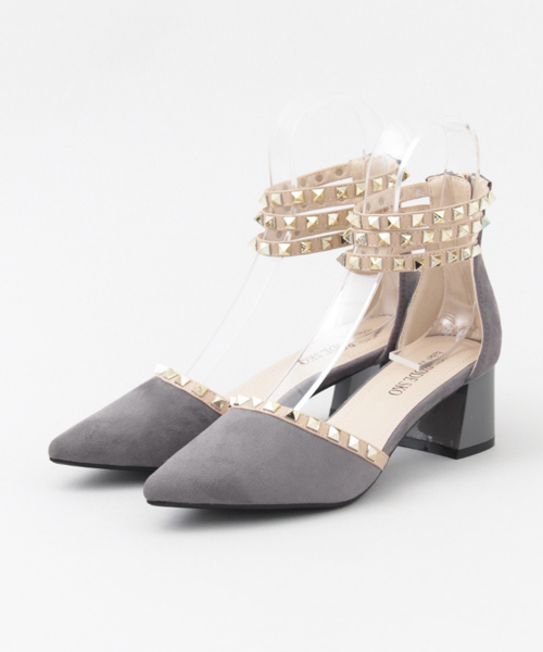RODE SKO（ロデスコ）の「RODE SKO ADELITA スタッズヒールパンプス（その他シューズ・レディース・グレー/ブラック/ベージュ・38/36/37）」の3枚目の写真