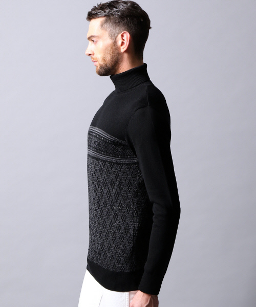 5351 POUR LES HOMMES（ゴーサンゴーイチプールオム）の「レトロダイヤタートルネックニット（ニット/セーター・メンズ・ホワイト/ブラック・1/2/3）」の3枚目の写真