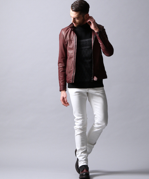 5351 POUR LES HOMMES（ゴーサンゴーイチプールオム）の「レトロダイヤタートルネックニット（ニット/セーター・メンズ・ホワイト/ブラック・1/2/3）」の16枚目の写真